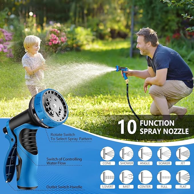 75 FT Non-Expandable Garden Hose, 2026 New Upgraded Flexible Water Hose, Ultra Lightweight Non-Expanding hoses with 10 Function Sprayer, Leak proof, Pressure Resistant for Yard, Outdoor