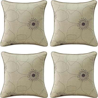 Outdoor Sunbrella Decorative Pillows Pack of 4, 16" x 16" Outdoor Pillow Set for Couch Bed Throw Patio Sofa, Allure Dusk