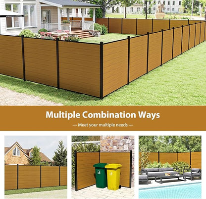 6ft W x 6ft H Outdoor Privacy Fence with Underground Sturdy Alloy Post, Tall Wind Resistant Fence Covering Privacy for Yard Backyard Garden and Swimming Pool(1 Post)
