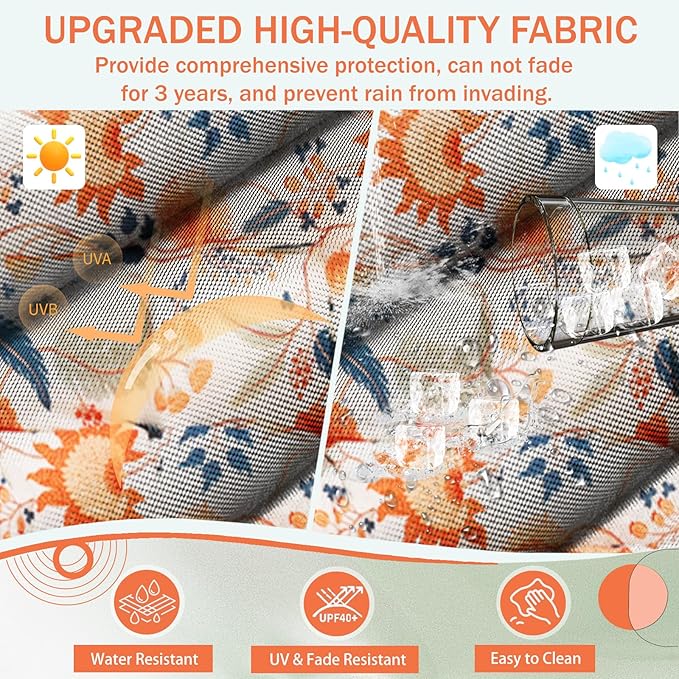 2/3 Seater Swing Replacement Cushion, Waterproof Porch Swing Cushions with Backrest, Thickened Bench Cushions for Outdoor Furniture, for Outdoor Patio Swing (Spring Warmth, 63 * 40in)
