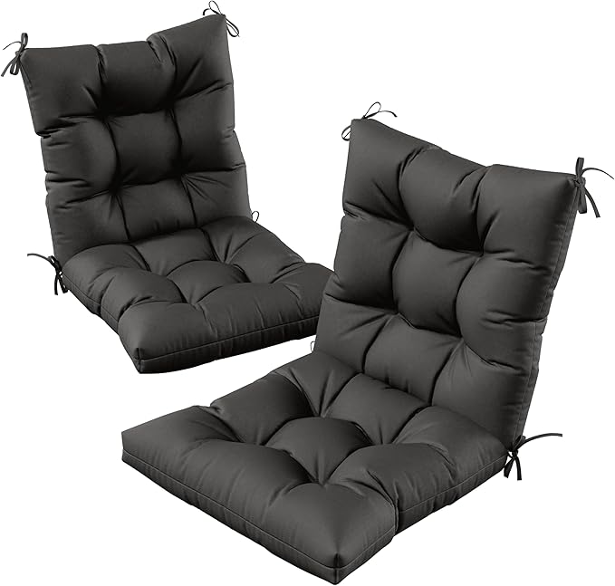Patio Seat&Back Chair Cushions for Outdoor Furniture，Comfortable Cushions for Rocking/Dining/Lawn Chair-Set of 2