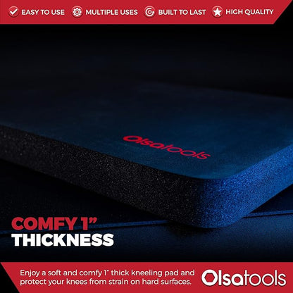 Olsa Tools Mechanics Kneeling Pad - Protection Knee Pads - Kneeling Work Mat - Under Car Mat - Creeper Pad - Work Pad - Foam Pad - 18" x 11" x 1" - Part 1182