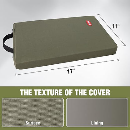 WORKPRO 17" Kneeling Pad with Removable Cover, Soft Pad Cushioning for Knee, Large Foam Kneeler Pad for Gardening, Daily Chores, Workout Supplies, Green