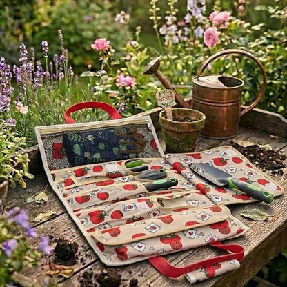 Garden Tool Bag - Roll-Up Garden Tool Holder with Deep Pockets | 900D Polyester Heavy Duty Gardening Tote | Compact Washable Organizer for Tools, Seeds, and Essentials (Tools Not Included)