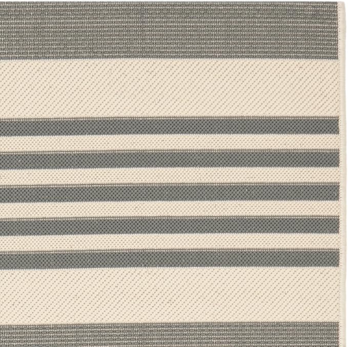 SAFAVIEH Washable Rug Outdoor Courtyard Collection - 2'3" x 8' Runner, Grey & Bone, Non-Shedding & Easy Cleaning, Ideal for Patio, Entryway, Mudroom, Hallway, Kitchen (CY6062-236)
