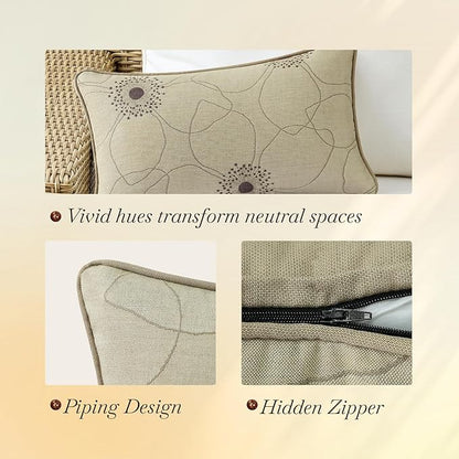 Outdoor Sunbrella Decorative Pillows Pack of 4, 20" x 12" Outdoor Pillow Set for Couch Bed Throw Patio Sofa, Allure Dusk