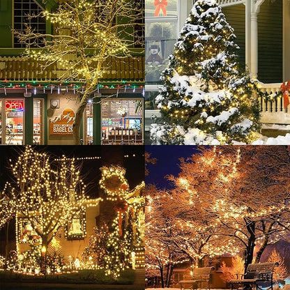 WATERGLIDE 1000 LED Christmas String Lights, 328 FT Green Wire LED Decorative Fairy Lights with Remote & 8 Modes, Waterproof for Outdoor Xmas Holiday Party Garden Wedding Home Decor, Warm White