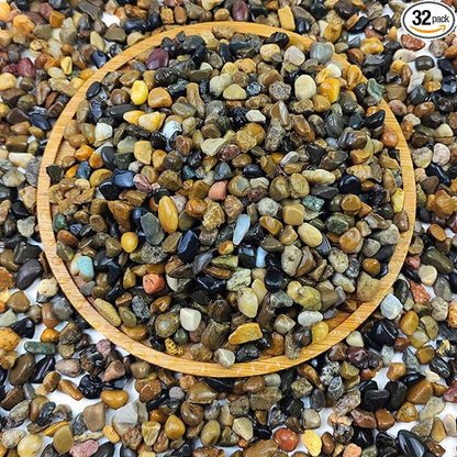 FANTIAN 2 lbs Aquarium Gravel, 1/4 inch Pea Gravel for Fish Tank, Decorative Pebbles River Rocks for Plants Succulent Vase Indoor Water Fountains and Outdoor Landscaping