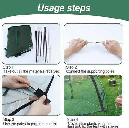 2pack Large Mesh Plant Cover Tent, 36x36x37Inches Pest Guard Cover, Insect Bird Barrier Netting Outdoor Plant Enclosure, Garden Net Cage Plant Protector Pest Protection Guard for Fruit Vegetables