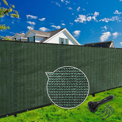 KANAGAWA 4ft x 50ft Privacy Screen Fence, 90% Blockage Heavy Duty 175 GSM Fencing Mesh Net Cover for Outdoor Wall Garden Yard Backyard 80 Cable Zip Ties Included Dark Green