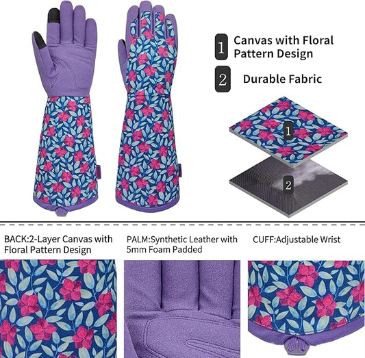 Long Gardening Garden Gloves,Thorn-proof&Puncture Resistance Rose Cactus Gauntlet Glove for Gardener,Gifts