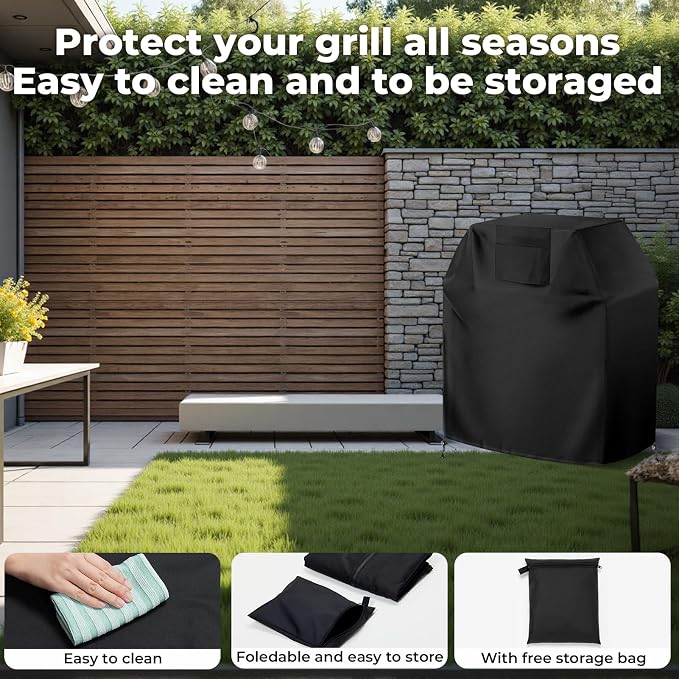 BBQ Gas Grill Cover 44 inch, Universal for 3-4 Burners BBQ/Gas/Charbroil Grill (44" Lx24 Wx46 H), Heavy-Duty and Weather-Resistant Oxford Fabric That Protect Grill All Seasons