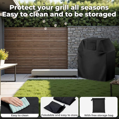BBQ Gas Grill Cover 44 inch, Universal for 3-4 Burners BBQ/Gas/Charbroil Grill (44" Lx24 Wx46 H), Heavy-Duty and Weather-Resistant Oxford Fabric That Protect Grill All Seasons