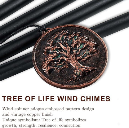 Wind Chimes for Outside, Vintage Tree of Life Deep Tone Wind Chime Outdoor Clearance, Memorial/Festivals/Birthday Gift for Mom Dad Women Grandma, Garden Porch Patio Decor (32" Tree of Life)