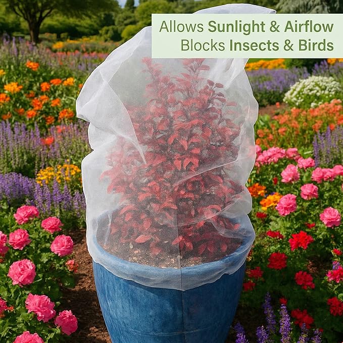 Fruit Tree Protection Bags 2.5x3.5 FT in 4 Pack | Multiple Size Garden Netting for Fruit & Vegetable Protection | White Plant Net Cover for Blueberry & Tomato | Bird & Insect Mesh Fabric Protector