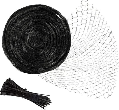 Unves Bird Netting, 13 x 33 Feet Reusable Heavy Duty Fruit Tree Net with 50 Pcs Cable Ties, Garden Netting for Seedlings Plants Vegetables Protection from Birds and Animals Reusable Fencing