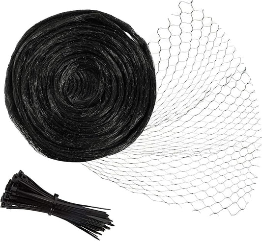 Unves Bird Netting, 13 x 33 Feet Reusable Heavy Duty Fruit Tree Net with 50 Pcs Cable Ties, Garden Netting for Seedlings Plants Vegetables Protection from Birds and Animals Reusable Fencing