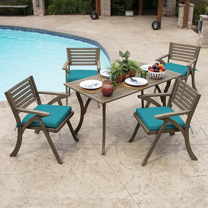 Arden Indoor/Outdoor Seat Or Rocking Chair Cushion, 19 x 18, Water Repellent, Rain Proof, Fade Resistant Cushion for Rocking Or Dining Chairs Lake Blue Leala