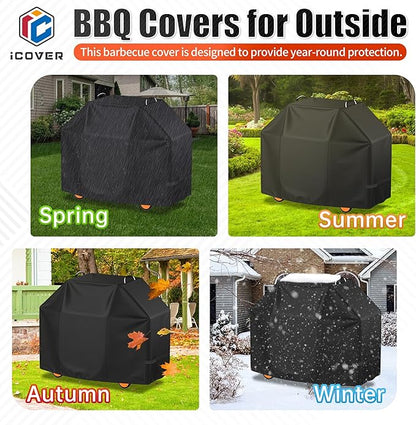 i COVER Grill Cover, 70 inch BBQ Grill Cover for Outdoor Grill, Waterproof BBQ Cover, Fade Resistant Large Barbecue Gas Grill Covers for Weber, Charbroil, Brinkmann, Nexgrill and More