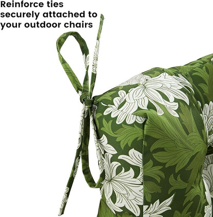 ARTPLAN Seat/Back Outdoor Chair Cushion,Set of 4 Patio Chair Cushion with Tie,Tufted Replacement for Patio Furniture,40x20x4 Inches,4 Count,Floral