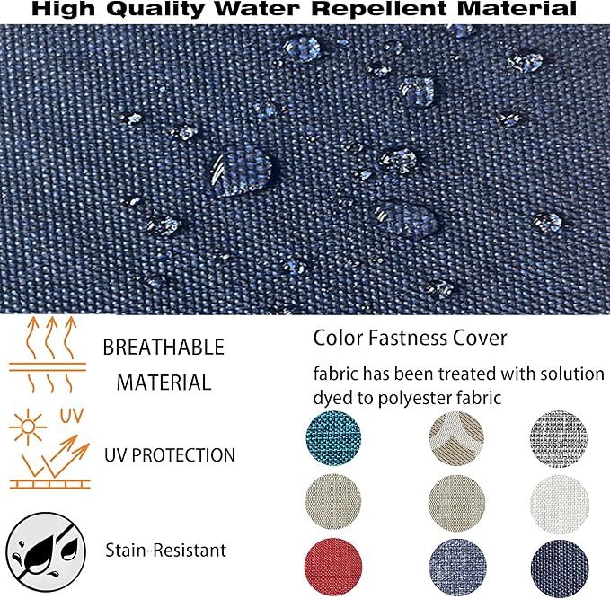 COZYVIDA Outdoor/Indoor 24x27.5 inch Deep Seat Patio Cushions Set of 2 Resilient Foam Filling Water Repellent Stain-Resistant UV Resistant Weather Resistant Patio Cushions Midnight