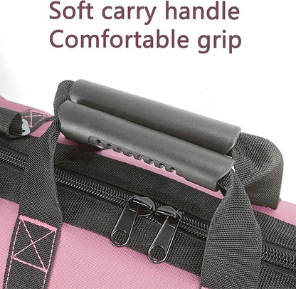 Women Heavy Duty Tool Bag Storage Organizer for Tools,16 x 7.5 x 10.5 inches,50 Pound Capacity, 600D Polyester Fabric (Pink)