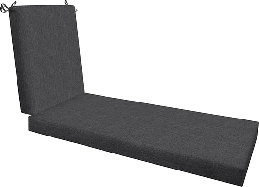 Honeycomb Outdoor Heritage Chaise, 22.5" W x 70" L, Textured Solid Charcoal Grey Chair Cushion for Patio Furniture