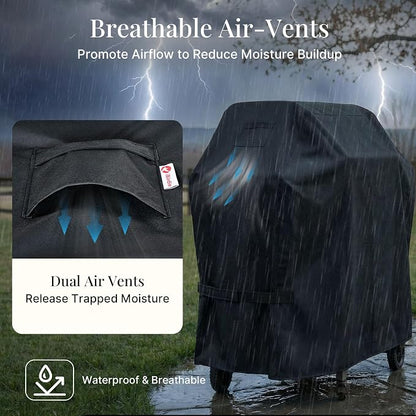 iBirdie Outdoor Grills Cover 60 x 24 x 46 inch, fit 60, 59 Barbeque, Waterproof Weatherproof, 600D Heavy Duty Barbecue Cover, Compatible for 3, 4 Burners Gas BBQ