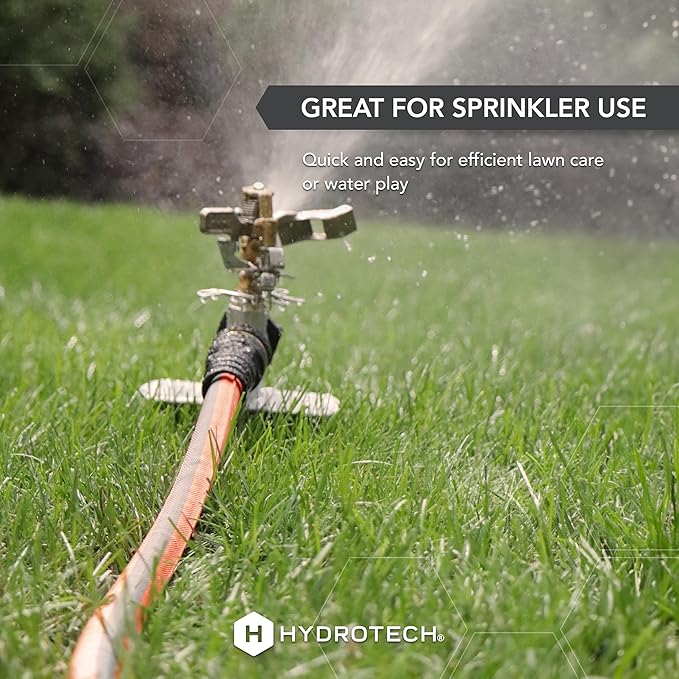 HydroTech FLATJACKET 5/8" 75 ft Flexible Garden Hose with Patented Force Control Technology - Kink-Free, Lightweight Design for Lawn Care, Gardening, Car Washing, and Outdoor Cleaning