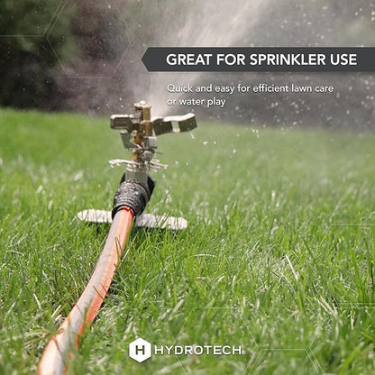 HydroTech FLATJACKET 5/8" 75 ft Flexible Garden Hose with Patented Force Control Technology - Kink-Free, Lightweight Design for Lawn Care, Gardening, Car Washing, and Outdoor Cleaning