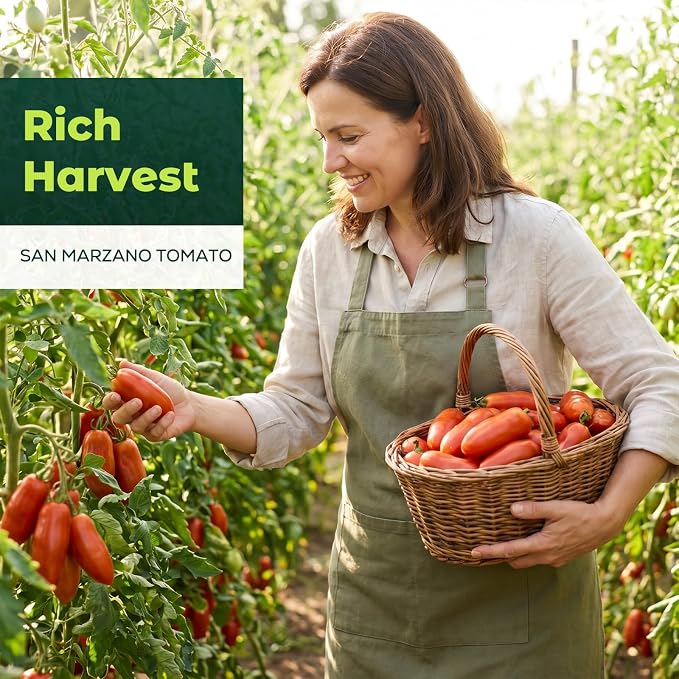 400 Heirloom San Marzano Tomato Seeds for Planting – Paste Tomato, Roma-Type, High Germination, Ideal for Home Garden, Sauce Making & Container