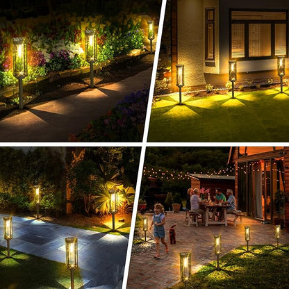 COXSENI Solar Pathway Lights Outdoor 4 Packs, Bright Solar Path Light Outside Waterproof, Solar Garden Decorative Solar Powered Landscape Lights for Walkway Driveway Lawn Patio Sidewalk Yard Decor