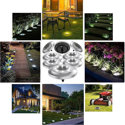 Solar Lights Outdoor,8 Pack Solar Garden Lights for Pathway,Yard,Deck,Lawn,Patio,Walkway,Driveway,Step（Brightwhite）