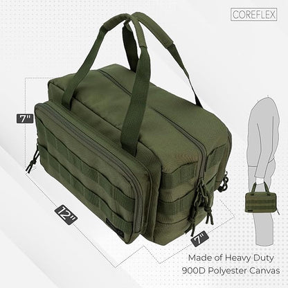 Coreflex 12-Inch Heavy Duty Tool Bag,Tactical,Gear,Range, EDC, Tool Bag for cars, Multi-Purpose Work Bag for Mechanics, Electrician, Carpenters, Builders, Plumbers (Olive Green)