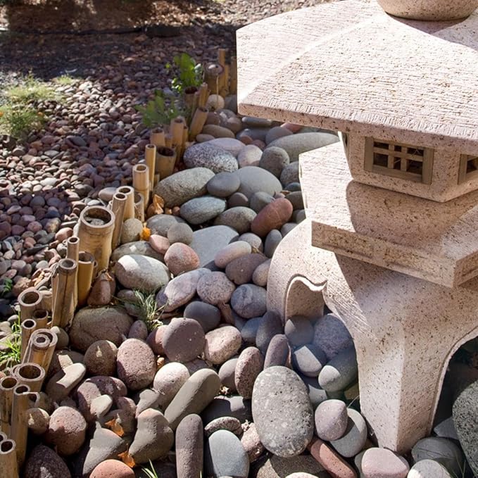 10 Pounds Large River Rocks, 3-4 Inch Natural Pebbles for Landscaping, Garden, Aquarium, Backyard and Indoor Water Fountains