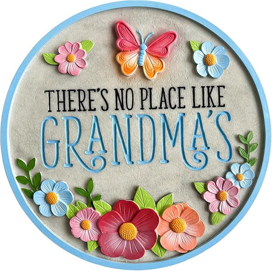 Spoontiques No Place Like Grandma's Stepping Stone - Garden Décor - Decorative Stone for Patio Home Lawn and Yard