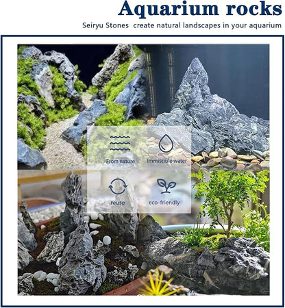 Seiryu Stone Natural Stone Rocks Fish Tank Decor Rocks for Aquariums Landscaping Model Tank Decoration Aquarium Miniature -20lb (2-8 inch)