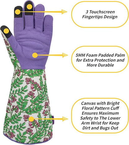 Thorn-proof Gardening and Garden Gloves,Durable Long Rose Yard Work Glove,Gifts for Men Women,Touchscreen