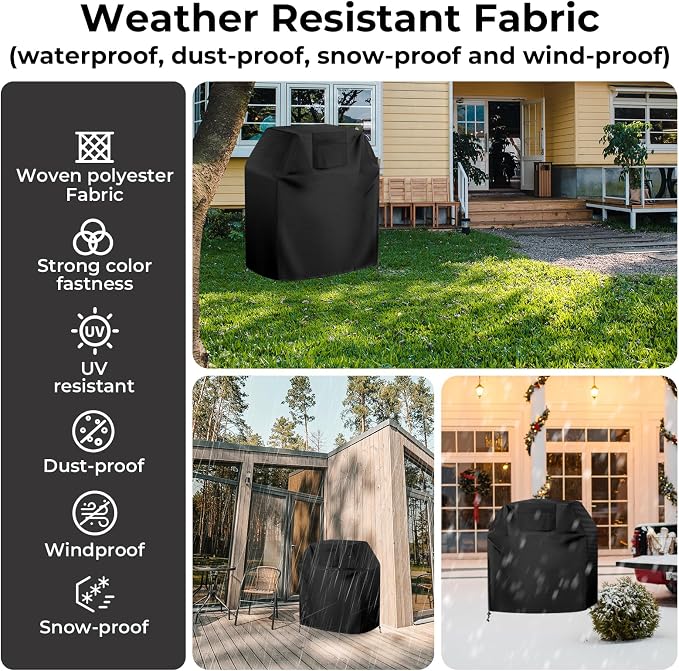 BBQ Gas Grill Cover 44 inch, Universal for 3-4 Burners BBQ/Gas/Charbroil Grill (44" Lx24 Wx46 H), Heavy-Duty and Weather-Resistant Oxford Fabric That Protect Grill All Seasons