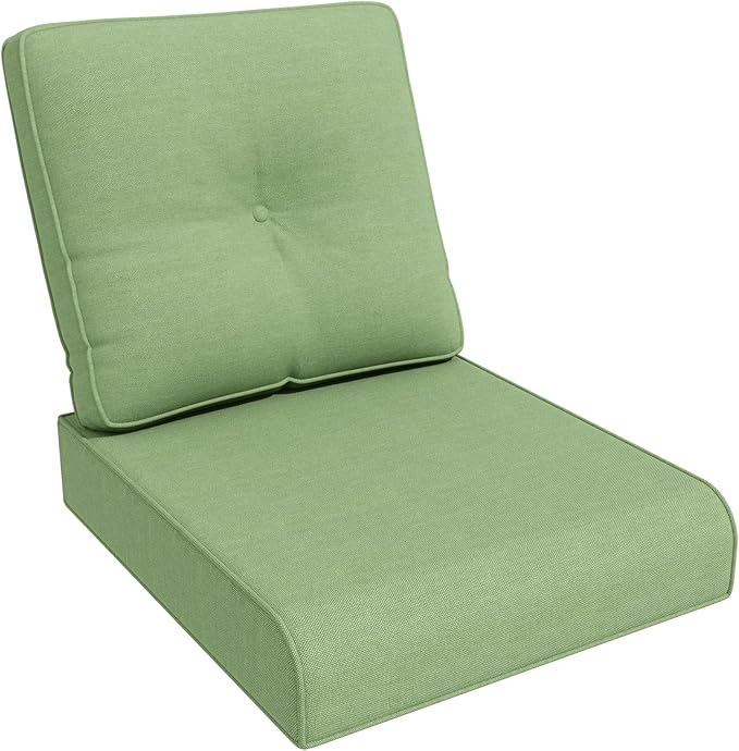 Outdoor Chair Cushions Set for Patio Furniture, 22x25/22x24 Inch, Waterproof & Fade Resistant Patio Chair Cushions, Thick Patio Furniture Cushion for Chair, Sofa, and Couch (Green, 1 Set)