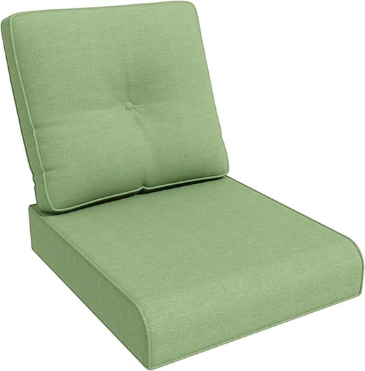 Outdoor Chair Cushions Set for Patio Furniture, 22x25/22x24 Inch, Waterproof & Fade Resistant Patio Chair Cushions, Thick Patio Furniture Cushion for Chair, Sofa, and Couch (Green, 1 Set)
