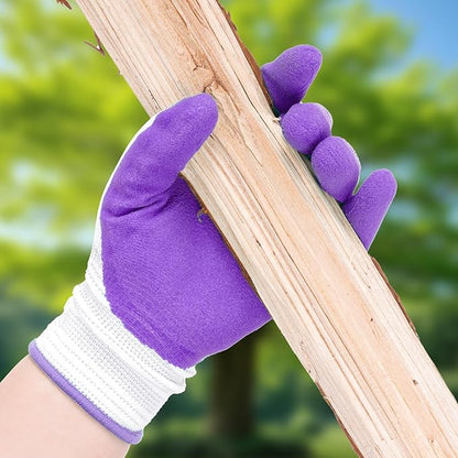 Gardening Gloves for Women Thorn Proof, Ladies Garden Gloves, Breathable Rubber Coated Yard Work Gloves
