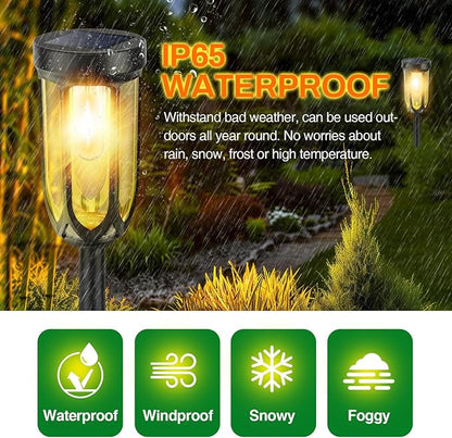 Barleit Solar Lights Outdoor 8 Pack, Solar Pathway Lights, Solar Lights Outdoor Waterproof IP65, Bright Auto On/Off Garden Lights, Solar Landscape Lights for Driveway Walkway Lawn Yard (Warm White)