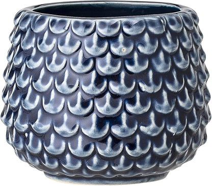 Bloomingville Stoneware Flower Pot Pinecone, Planter, 3,75'', Petrol
