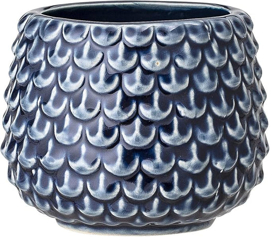 Bloomingville Stoneware Flower Pot Pinecone, Planter, 3,75'', Petrol