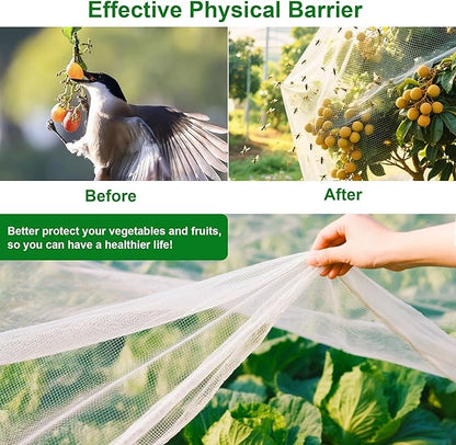 Garden Netting 10x33FT Ultra Fine Mesh Netting Bird Barrier Protection Vegetable Fruit Tree Bushes Plant Cover for Raised Bed