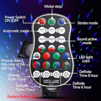 Party Dj Disco Stage Light, Sound Activated Strobe Stage Lights, LED RGB Rave Flashing Lights with Remote Control for Parties Birthday Gift Wedding Karaoke Bar Club Dance Home Halloween Decorations
