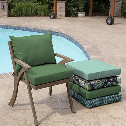 Arden Outdoor Dining Chair Cushion, 21 x 21, Rain-Proof, Fade Resistant 21 x 21, Moss Green Leala