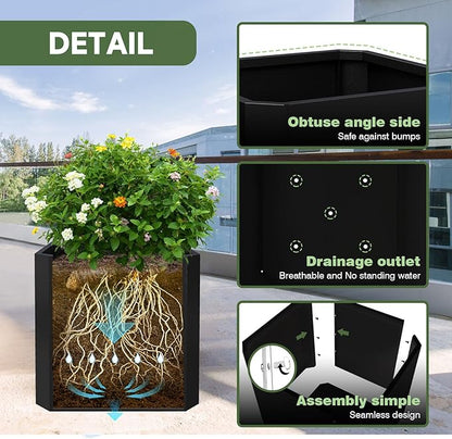 Steel Planter Box-24"x24"x24"-Large Square Planter Box-Outdoor Indoor-Cube Steel Planter Heavy Duty Black Metal Planter Box Commercial Residential for Home Garden Porch Hotel Patio