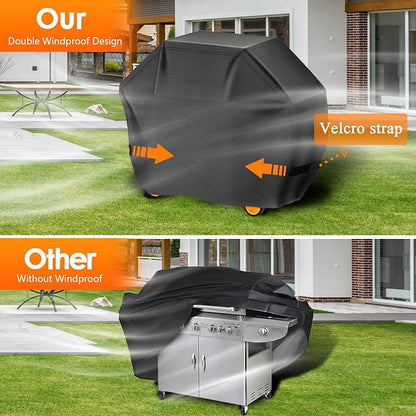 Aoretic Grill Cover, 58 inch Heavy Duty BBQ Gas Grill Cover for Outdoor Grill, Charbroil Barbecue Waterproof for Weber Char-Broil Monument, Dyna-glo Nexgrill T-Spun Polyester